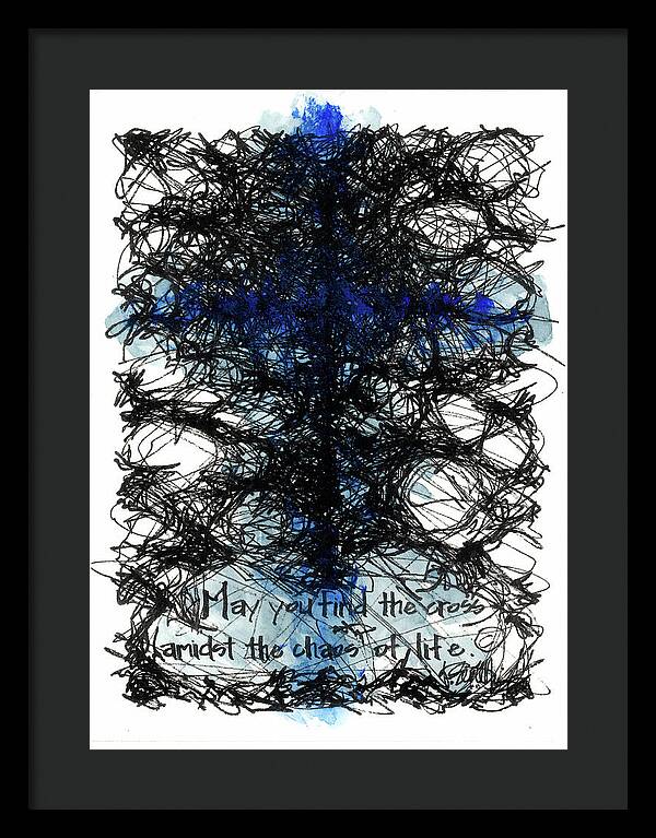 Chaos Order Cross 08 - Glorious Blue - Framed Print