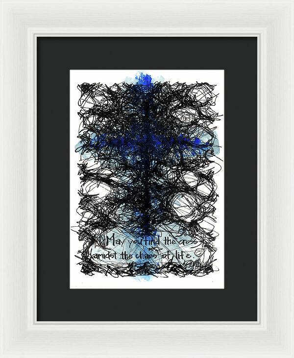 Chaos Order Cross 08 - Glorious Blue - Framed Print