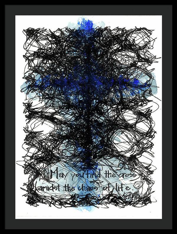 Chaos Order Cross 08 - Glorious Blue - Framed Print