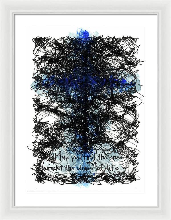 Chaos Order Cross 08 - Glorious Blue - Framed Print