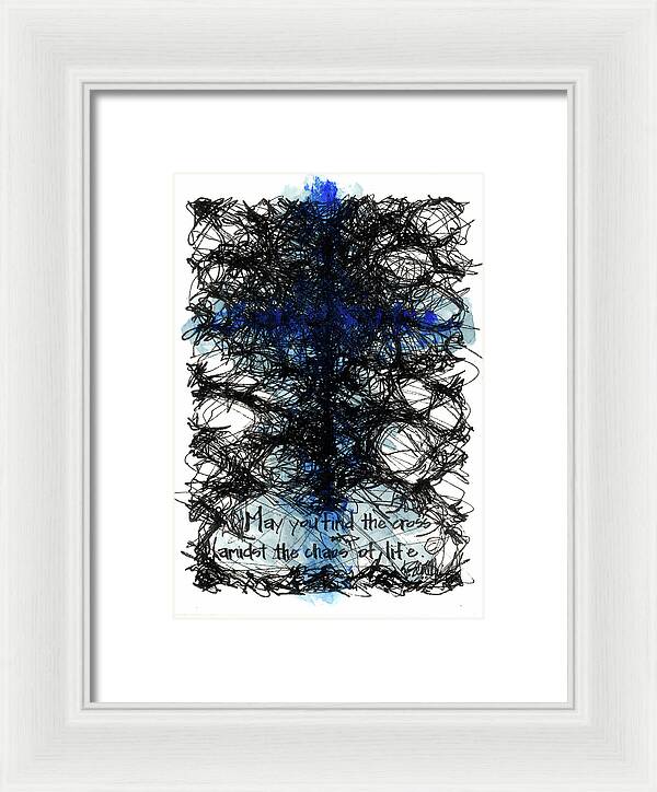 Chaos Order Cross 08 - Glorious Blue - Framed Print
