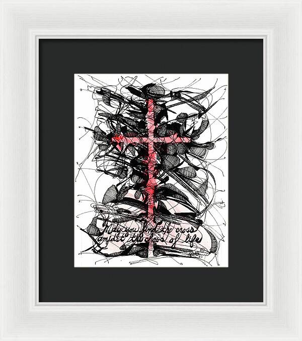 Chaos Order Cross 11 - Sorrowful Red - Framed Print