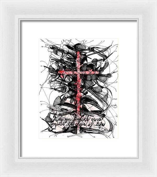 Chaos Order Cross 11 - Sorrowful Red - Framed Print