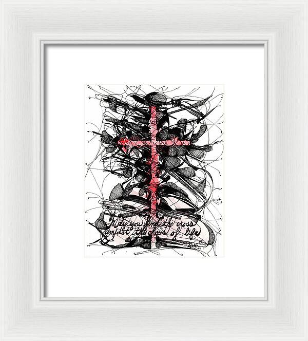 Chaos Order Cross 11 - Sorrowful Red - Framed Print
