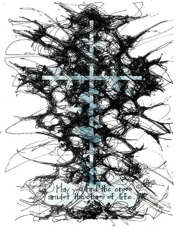 Chaos Order Cross 12 - Glorious Blue - Art Print