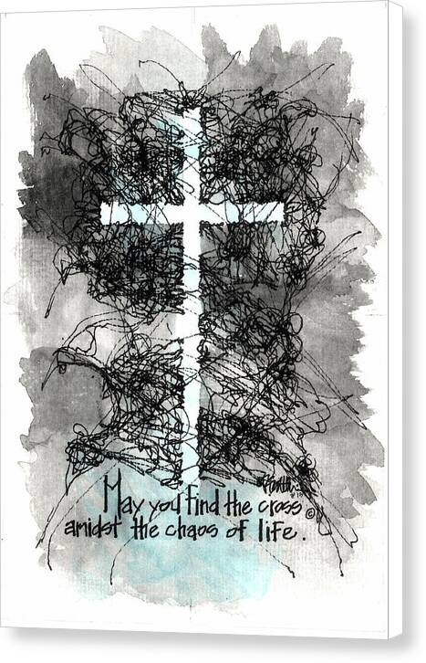 Chaos Order Cross 13 - Glorious Blue - Canvas Print