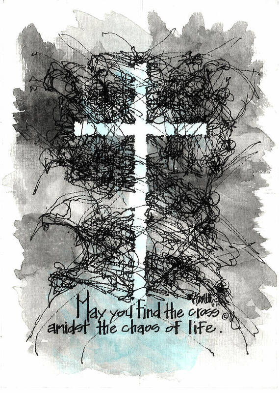 Chaos Order Cross 13 - Glorious Blue - Art Print