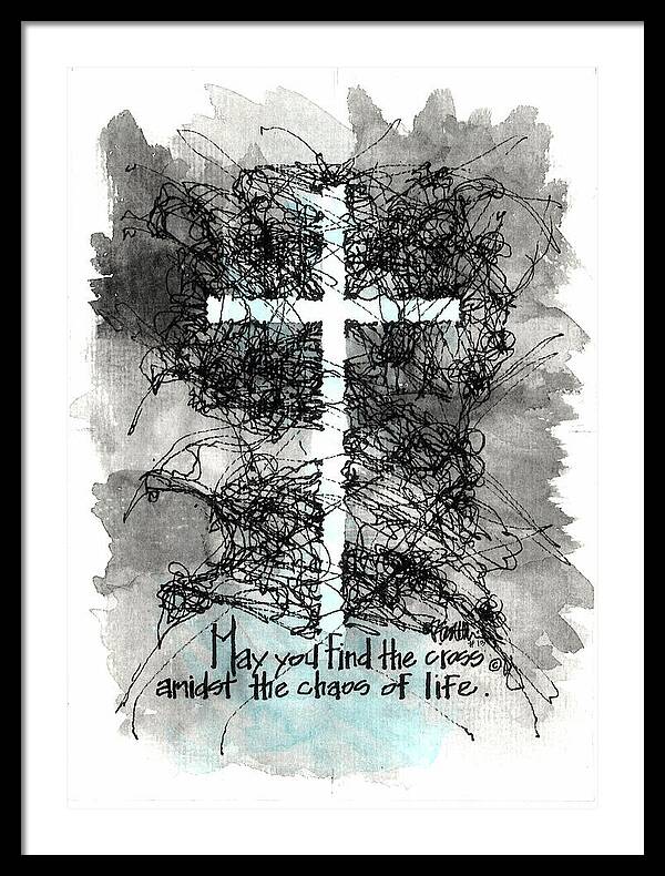 Chaos Order Cross 13 - Glorious Blue - Framed Print