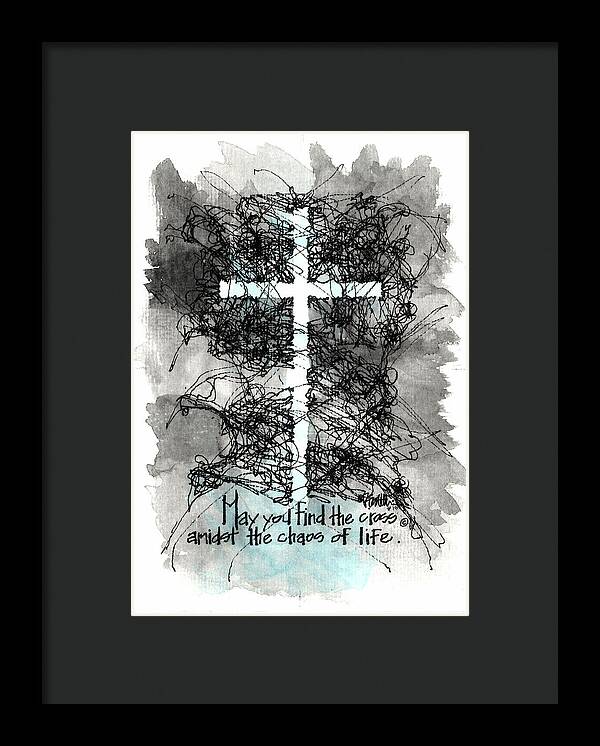 Chaos Order Cross 13 - Glorious Blue - Framed Print