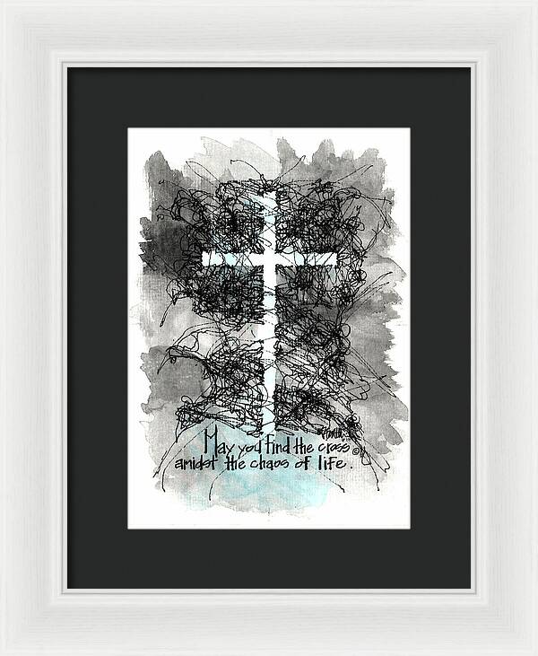 Chaos Order Cross 13 - Glorious Blue - Framed Print