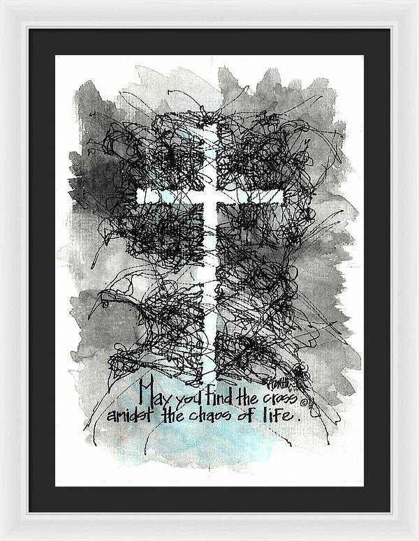 Chaos Order Cross 13 - Glorious Blue - Framed Print