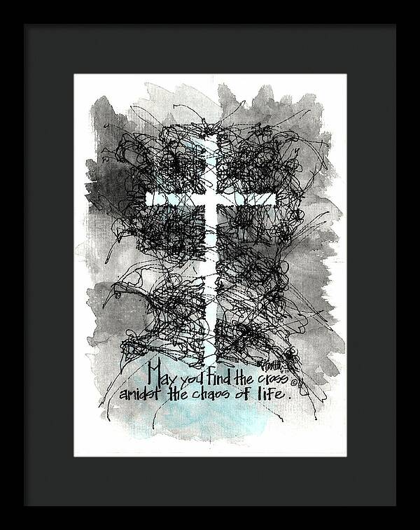 Chaos Order Cross 13 - Glorious Blue - Framed Print