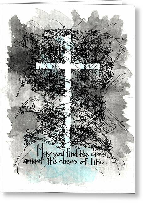 Chaos Order Cross 13 - Glorious Blue - Greeting Card
