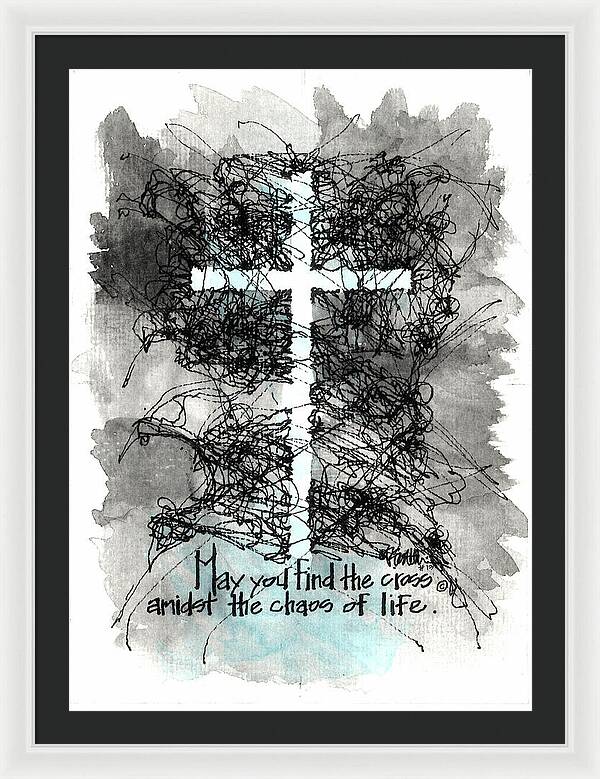 Chaos Order Cross 13 - Glorious Blue - Framed Print