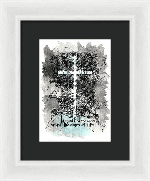 Chaos Order Cross 13 - Glorious Blue - Framed Print