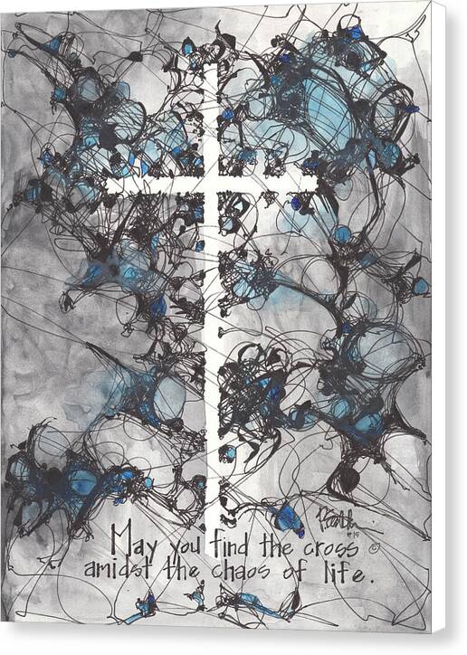 Chaos Order Cross 15 - Glorious Blue - Canvas Print