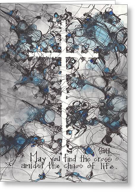 Chaos Order Cross 15 - Glorious Blue - Greeting Card