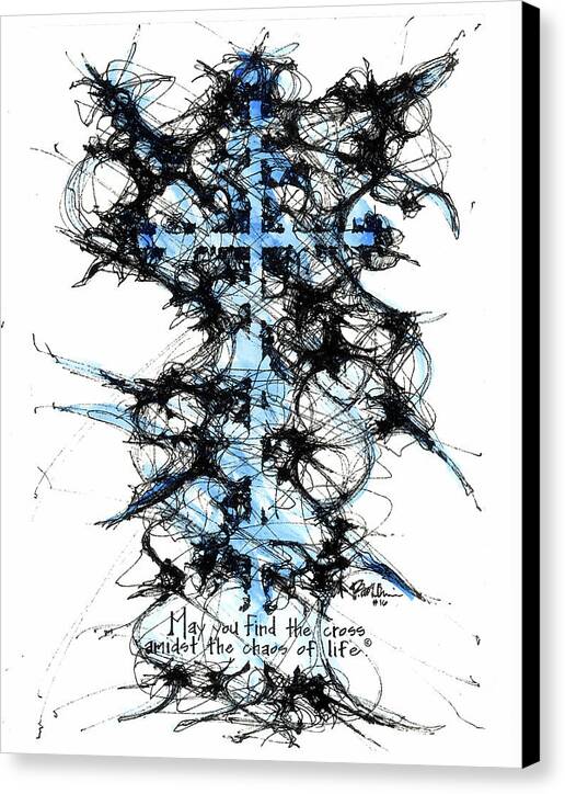 Chaos Order Cross 16 - Glorious Blue - Canvas Print