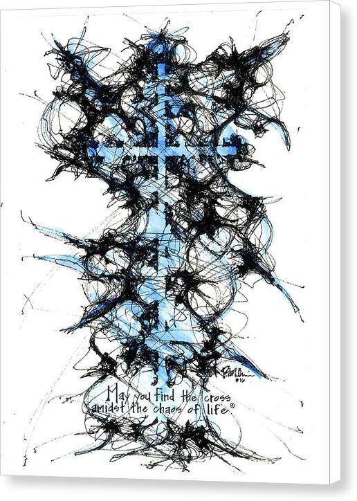Chaos Order Cross 16 - Glorious Blue - Canvas Print