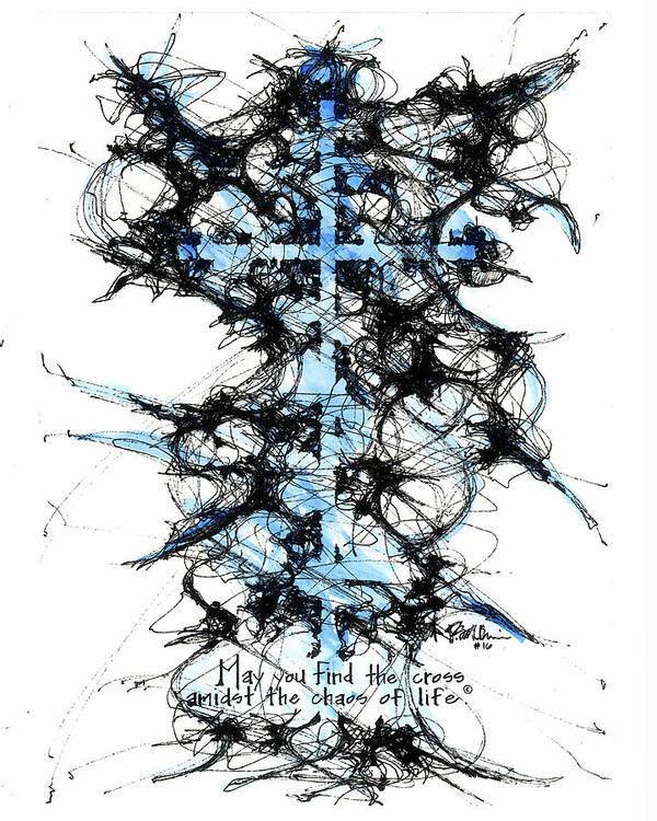 Chaos Order Cross 16 - Glorious Blue - Art Print