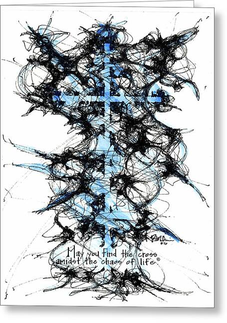 Chaos Order Cross 16 - Glorious Blue - Greeting Card