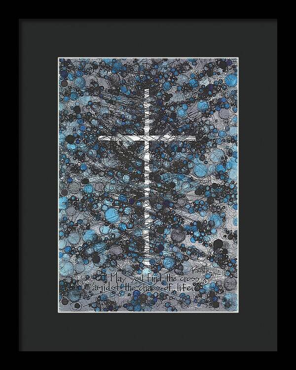 Chaos Order Cross 17 - Glorious Blue - Framed Print