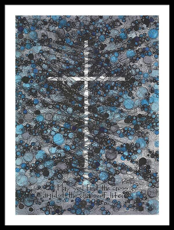 Chaos Order Cross 17 - Glorious Blue - Framed Print