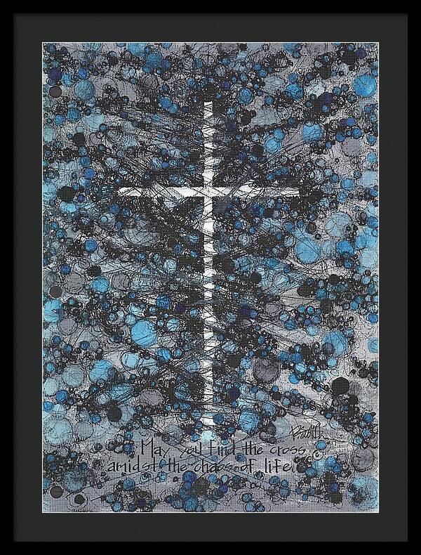Chaos Order Cross 17 - Glorious Blue - Framed Print