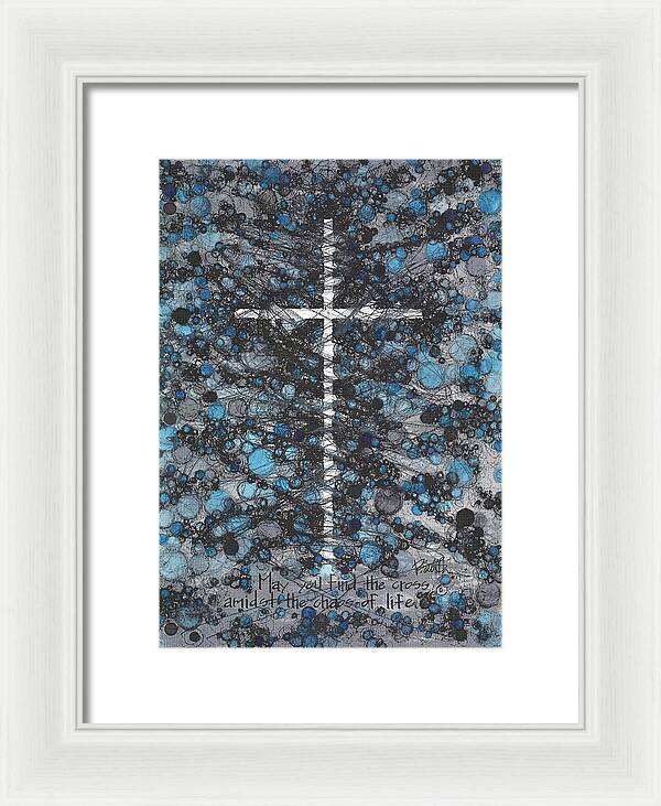Chaos Order Cross 17 - Glorious Blue - Framed Print