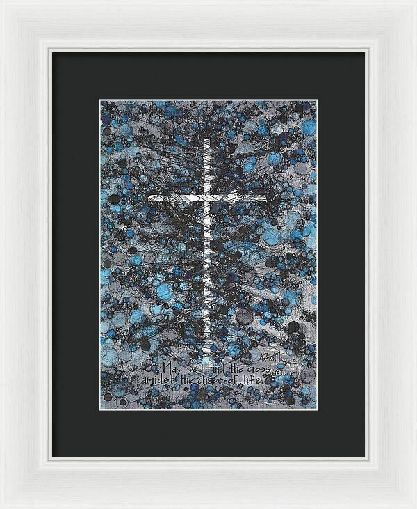 Chaos Order Cross 17 - Glorious Blue - Framed Print