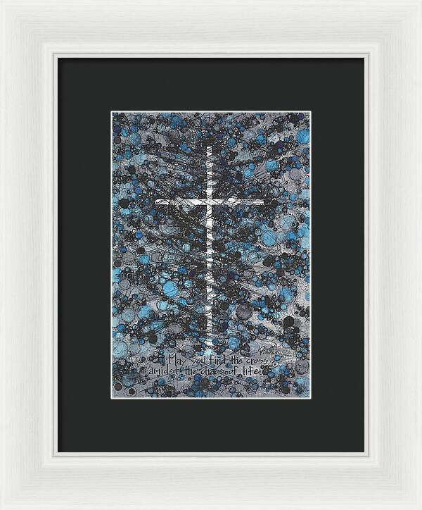 Chaos Order Cross 17 - Glorious Blue - Framed Print