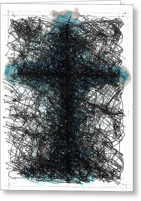 Chaos Order Cross 02 - Glorious Blue - Greeting Card