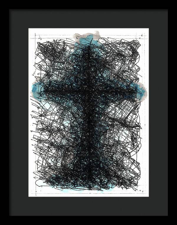 Chaos Order Cross 02 - Glorious Blue - Framed Print