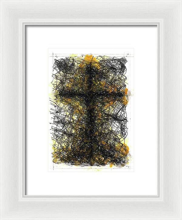 Chaos Order Cross 02 - Luminous Yellow - Framed Print