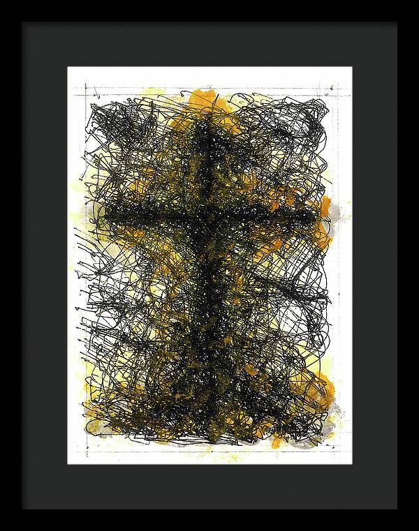 Chaos Order Cross 02 - Luminous Yellow - Framed Print