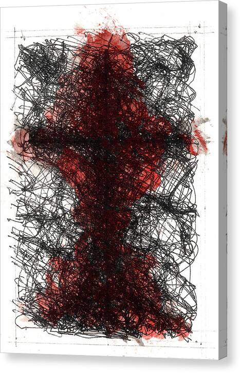 Chaos Order Cross 02 - Sorrowful Red - Canvas Print