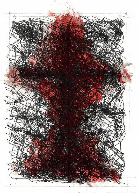 Chaos Order Cross 02 - Sorrowful Red - Art Print