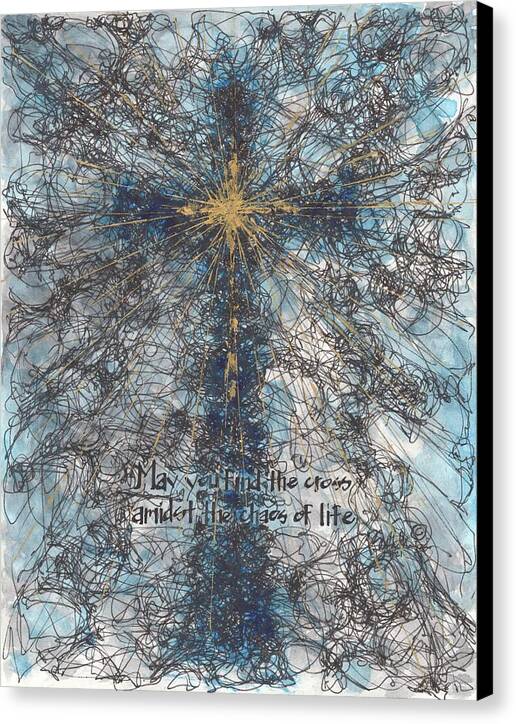 Chaos Order Cross 21 - Glorious Blue - Canvas Print