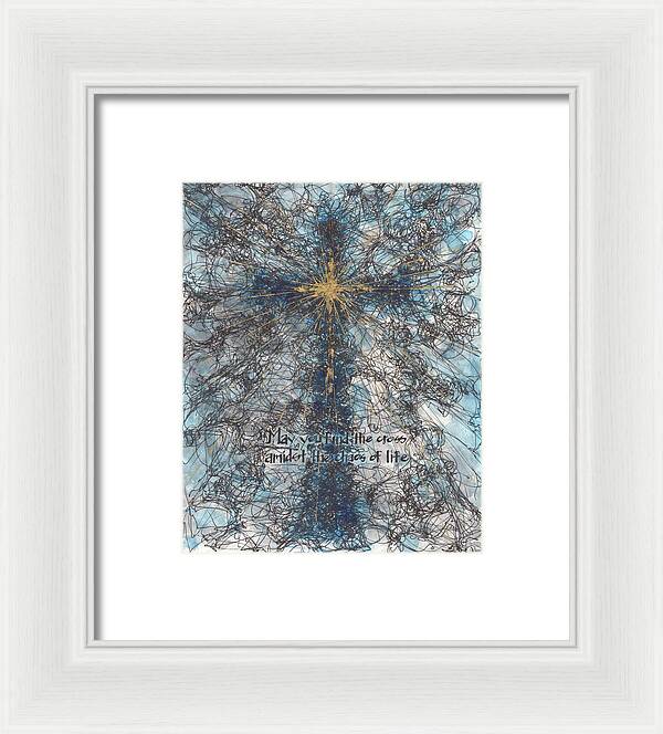 Chaos Order Cross 21 - Glorious Blue - Framed Print