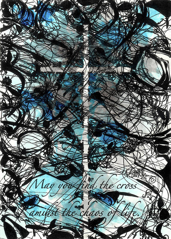 Chaos Order Cross 22 - Glorious Blue - Art Print