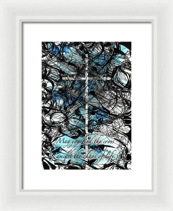 Chaos Order Cross 22 - Glorious Blue - Framed Print
