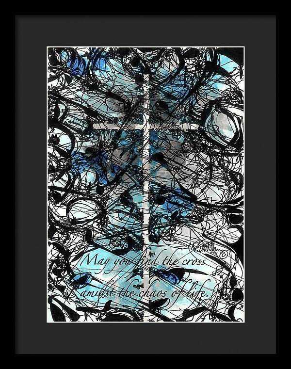 Chaos Order Cross 22 - Glorious Blue - Framed Print