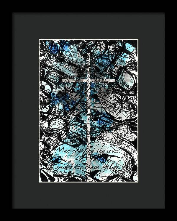 Chaos Order Cross 22 - Glorious Blue - Framed Print