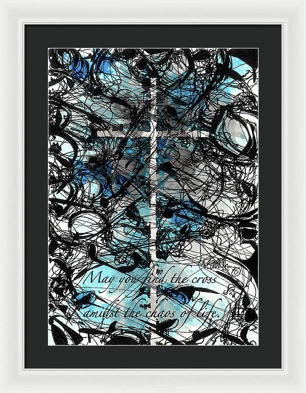 Chaos Order Cross 22 - Glorious Blue - Framed Print