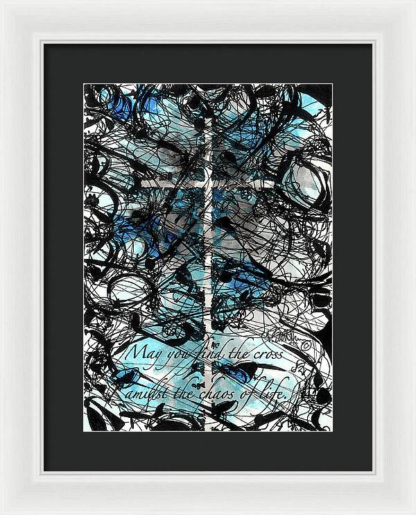 Chaos Order Cross 22 - Glorious Blue - Framed Print