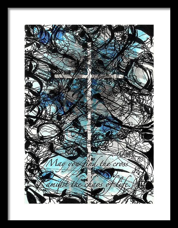 Chaos Order Cross 22 - Glorious Blue - Framed Print