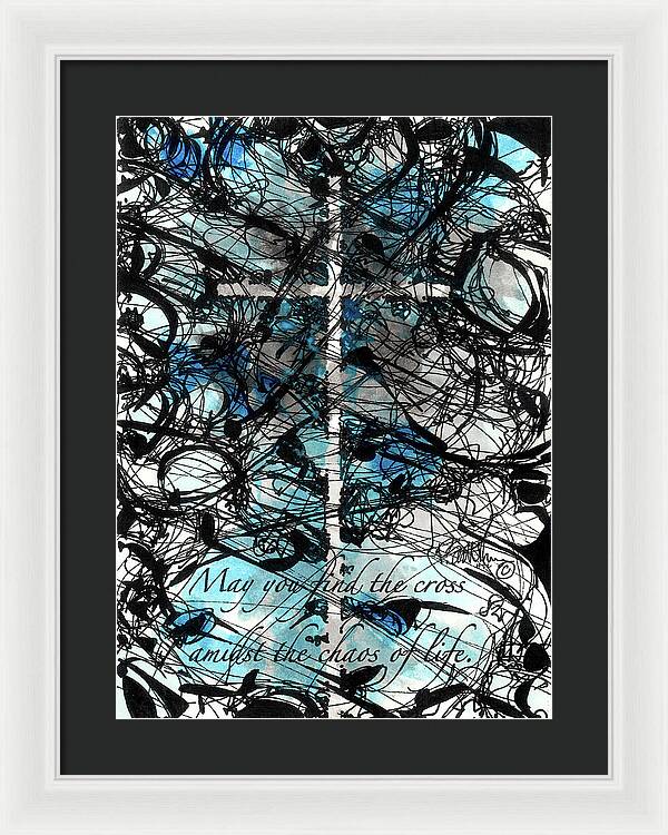 Chaos Order Cross 22 - Glorious Blue - Framed Print