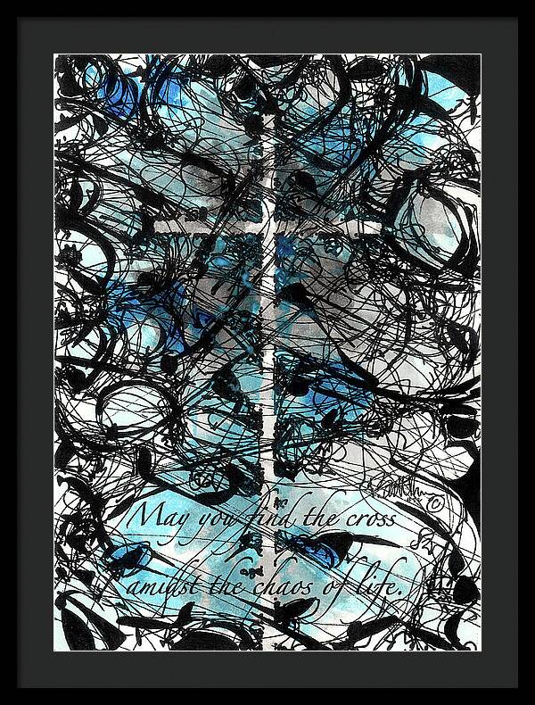 Chaos Order Cross 22 - Glorious Blue - Framed Print