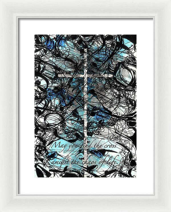 Chaos Order Cross 22 - Glorious Blue - Framed Print
