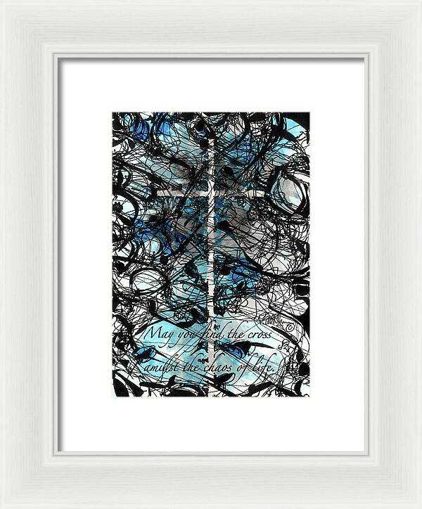 Chaos Order Cross 22 - Glorious Blue - Framed Print